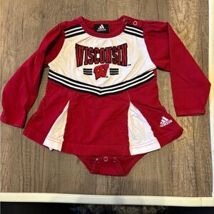 Vintage Y2K Baby Girl Adidas Wisconsin Badgers Cheerleader Uniform Dress 24M